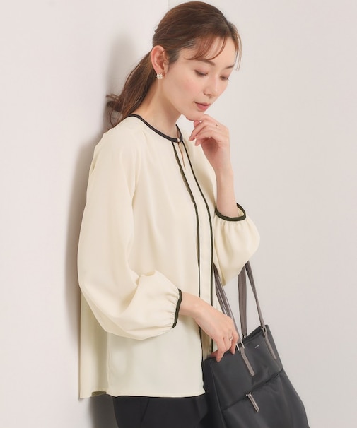 【入卒／手洗い可】配色ブラウス