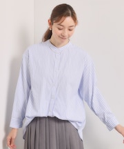 【手洗い可】2wayストライプブラウス