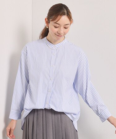 【手洗い可】2wayストライプブラウス