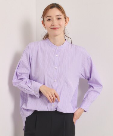 【手洗い可】2wayストライプブラウス