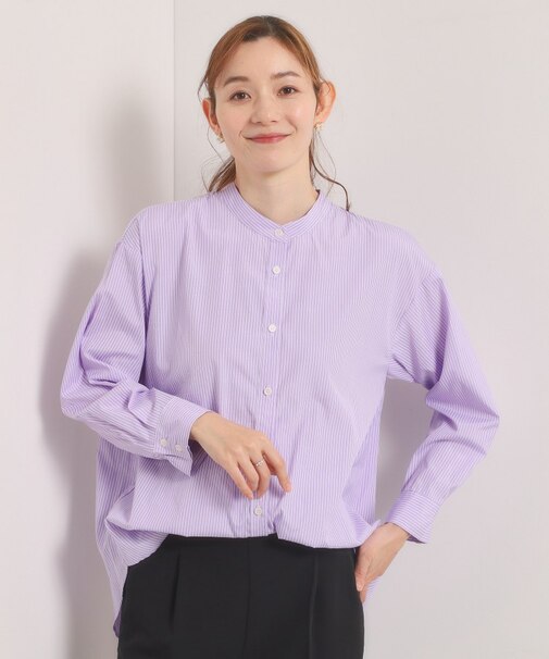 【手洗い可】2wayストライプブラウス