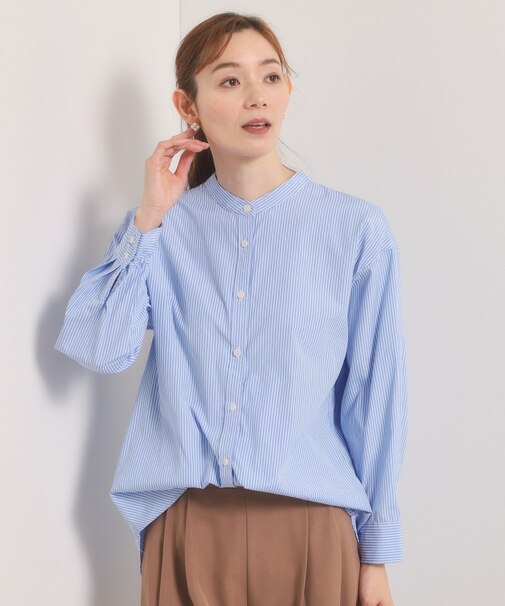 【手洗い可】2wayストライプブラウス