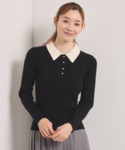 【手洗い可】ポロ襟ニット