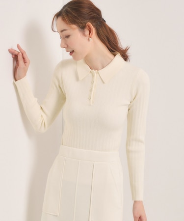 【手洗い可】ポロ襟ニット