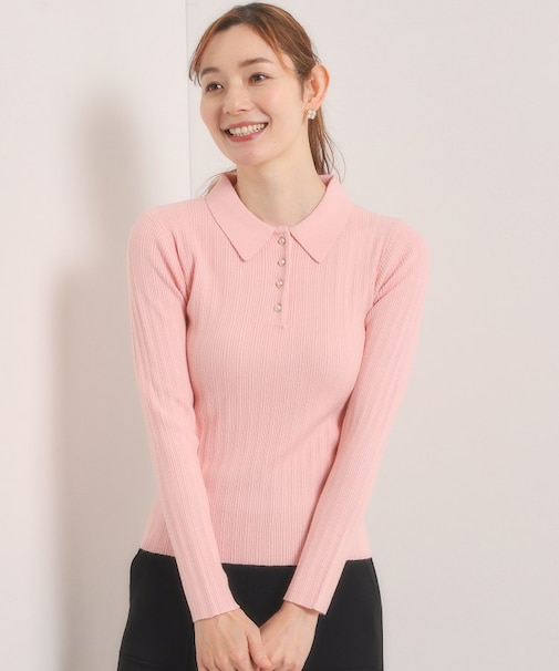 【手洗い可】ポロ襟ニット