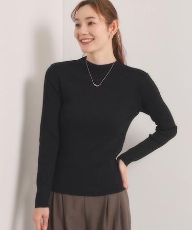 【手洗い可】ラメリブニット