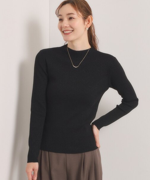 【手洗い可】ラメリブニット