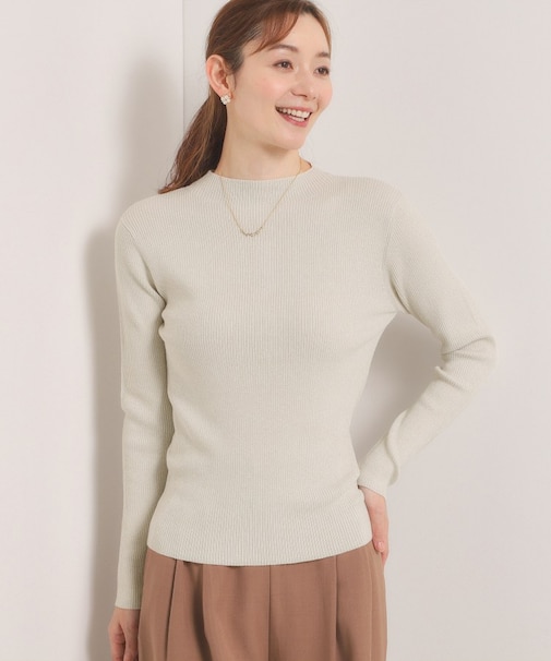 【手洗い可】ラメリブニット