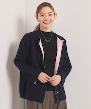 【手洗い可】Wフェイスニットコーディガン