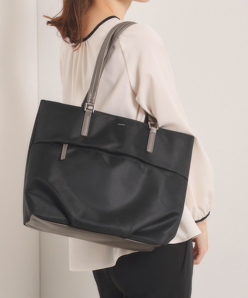 【収納アドバイザー監修】合皮コンビA4トート