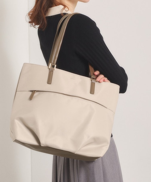 【収納アドバイザー監修】合皮コンビA4トート