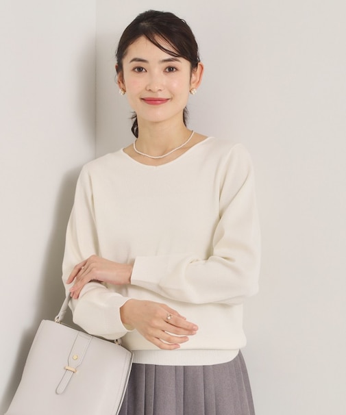 【洗濯機OK】花粉防止Vネックニット