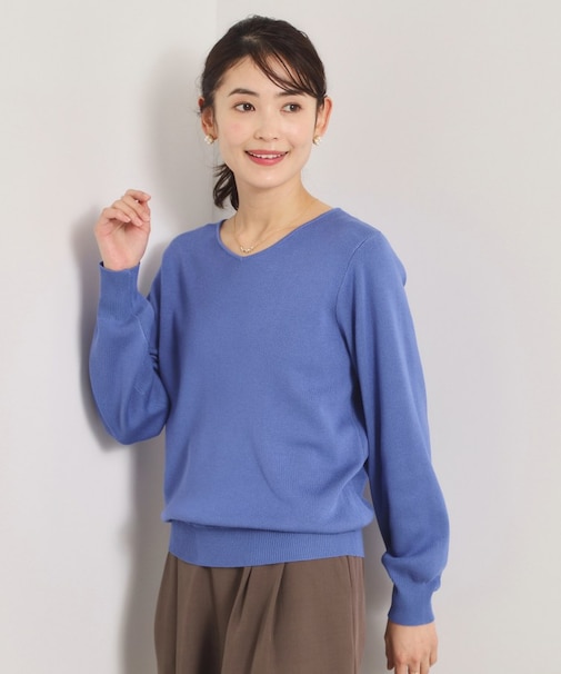 【洗濯機OK】花粉防止Vネックニット