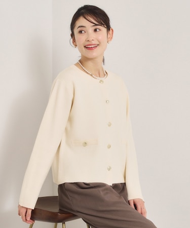 【花粉防止／手洗い可】ニットジャケット