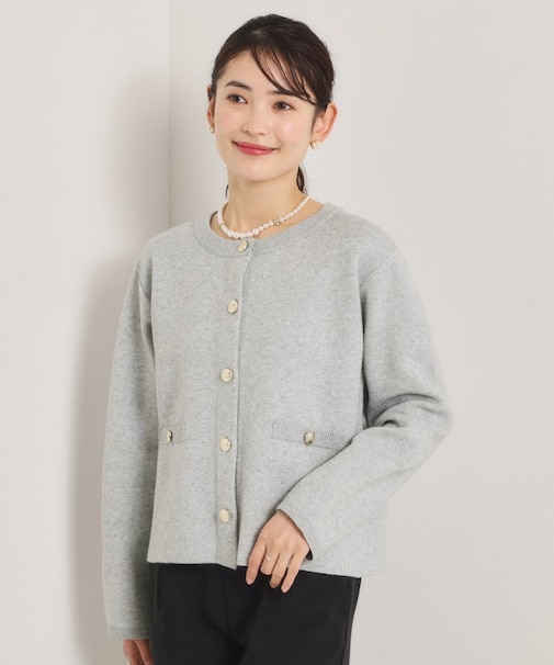 【花粉防止／手洗い可】ニットジャケット
