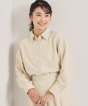 【手洗い可／セットアップ可】サテンピーチシャツ