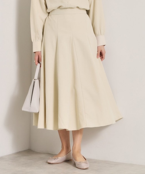 【手洗い可／セットアップ可】サテンピーチスカート