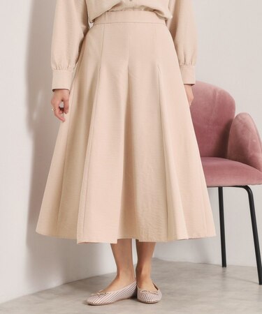 【手洗い可／セットアップ可】サテンピーチスカート