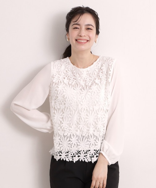 フロントレースブラウス