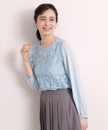 フロントレースブラウス