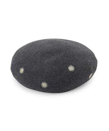 【手洗い可】花刺繍ベレー帽