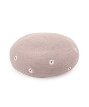 【手洗い可】花刺繍ベレー帽