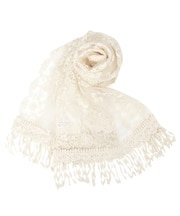 【手洗い可】ローズフラワーレースストール