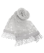 【手洗い可】ローズフラワーレースストール