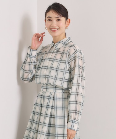 【セットアップ可／手洗い可】シアーチェックシャツ