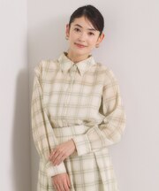 【セットアップ可／手洗い可】シアーチェックシャツ