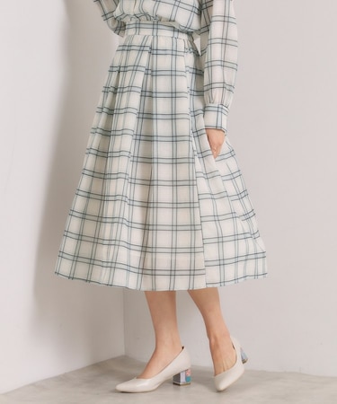 【セットアップ可／手洗い可】シアーチェックスカート