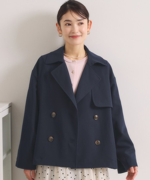 【撥水／花粉防止／手洗い可】ショートトレンチコート