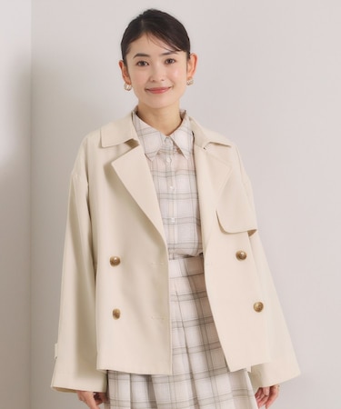 【撥水／花粉防止／手洗い可】ショートトレンチコート