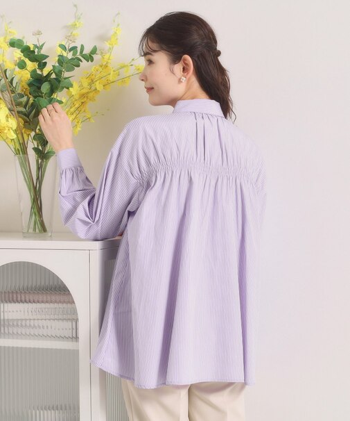 【手洗い可】バックギャザーブラウス