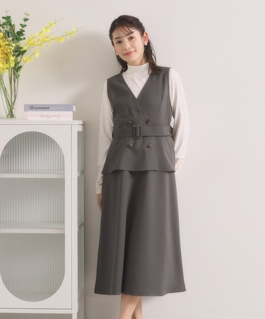 【手洗い可】トレンチ風ジャンスカ