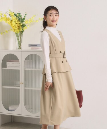 【手洗い可】トレンチ風ジャンスカ