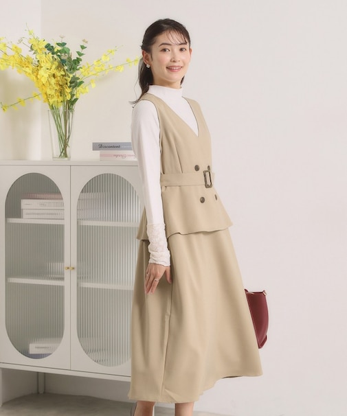 【手洗い可】トレンチ風ジャンスカ
