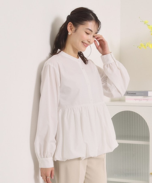 【洗濯機OK】バルーンヘムブラウス