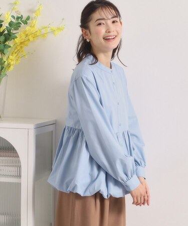 【洗濯機OK】バルーンヘムブラウス