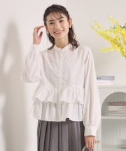 【洗濯機OK】ティアードフリルブラウス