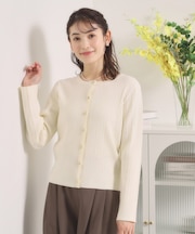 【手洗い可】ミニケーブルニットカーディガン