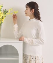 【手洗い可】袖シアー切替トップス
