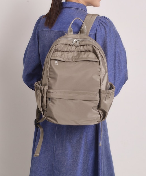 【6ポケット】裏地ストライプリュック