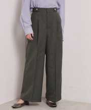 【洗濯機OK】デニム風ワイドパンツ