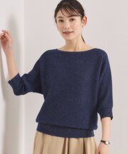 【手洗い可】ラメガーターニット