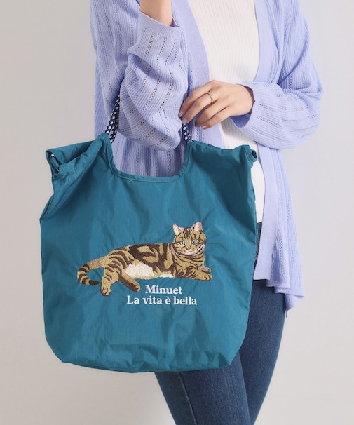 アニマル刺繍トート