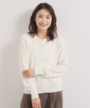 【UVカット／毛玉防止／手洗い可】クルーネックニットカーディガン