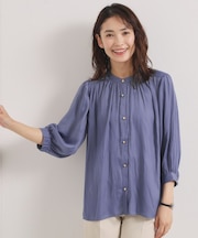 【手洗い可】サテン7分袖ブラウス