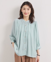 【手洗い可】サテン7分袖ブラウス