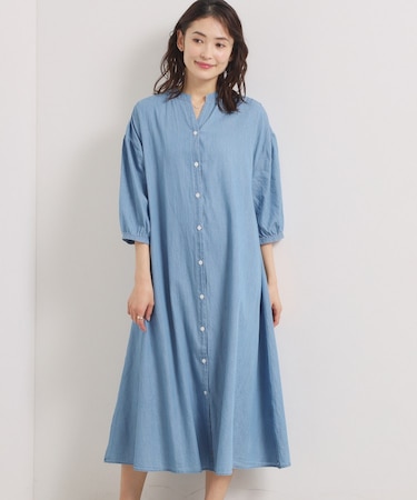 【洗濯機OK】シアーデニムワンピース